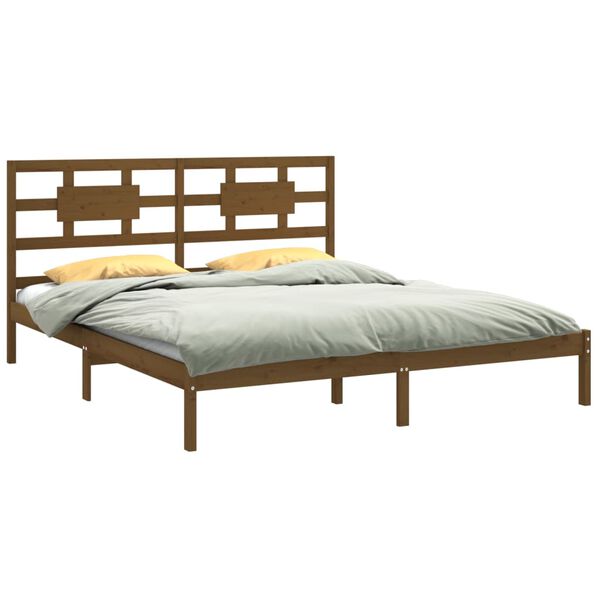 vidaXL Bedframe massief hout honingbruin 200x200 cm