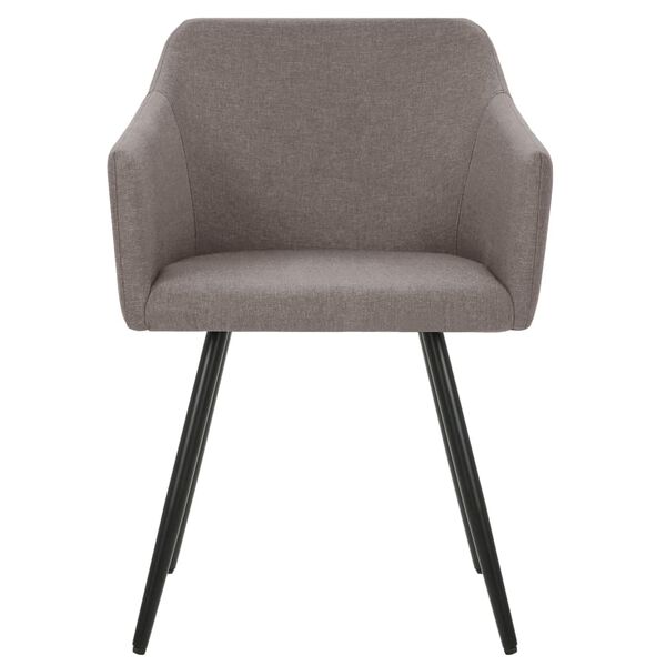 vidaXL Eetkamerstoelen draaibaar 2 st stof taupe