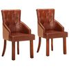 vidaXL Eetkamerstoelen 2 st echt geitenleer bruin