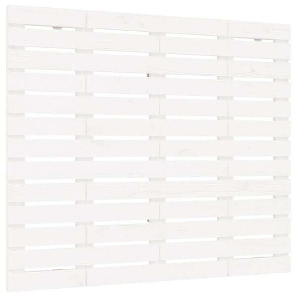 vidaXL Hoofdbord wandmontage 126x3x91,5 cm massief grenenhout wit