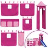 vidaXL Kinderhoogslaper met toren 80x200 cm massief grenenhout roze