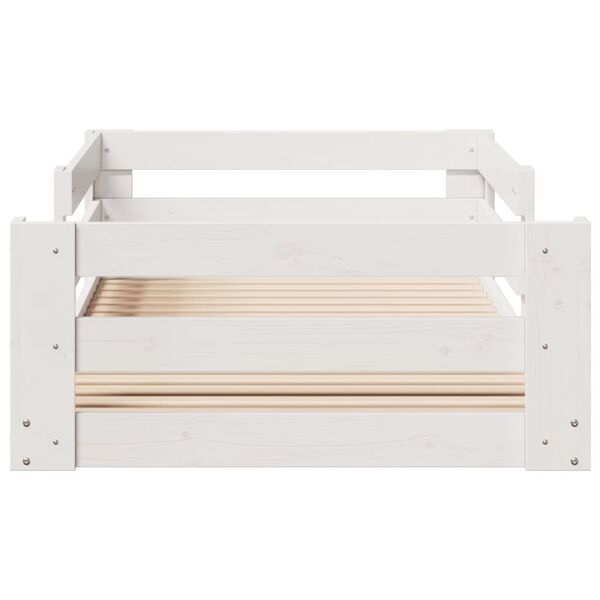 vidaXL Bedframe zonder matras massief grenenhout wit 140x200 cm