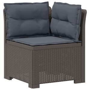 vidaXL E&eacute;npersoons Tuinbank met Kussens Rattan Look PP Lichtgrijs