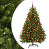 vidaXL Kunstkerstboom lichtgroen met kerstbal 120 cm 150 LED's Warmwit