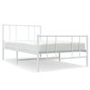vidaXL Bedframe met hoofd- en voeteneinde metaal wit 100x200 cm