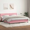 vidaXL Boxspring met matras fluweel roze 180x210 cm
