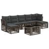 vidaXL Tuinbankenset 8 st Grijs poly rattan