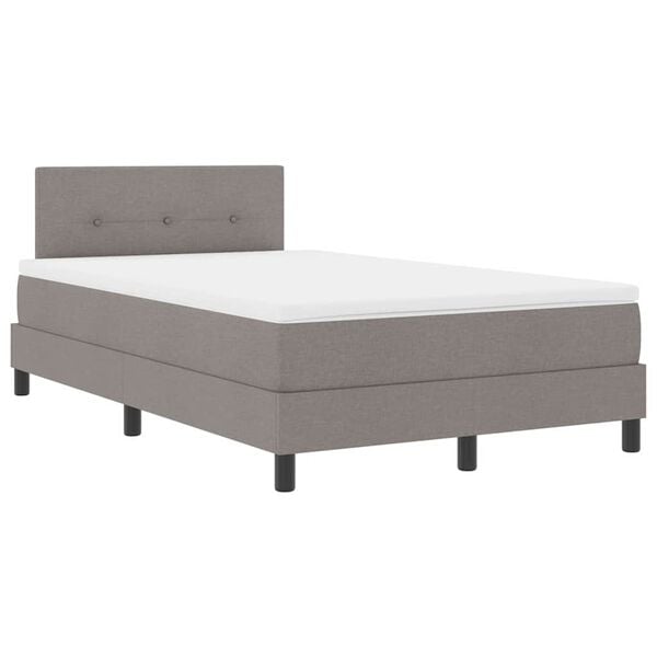 vidaXL Boxspring bed met matras met LED Taupe 120 x 190 cm Stof