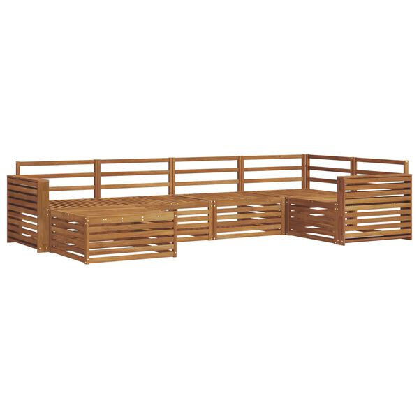 vidaXL Buiten bankenset 6 pcs Naturel