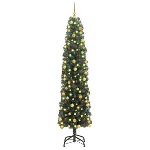 vidaXL Kunstkerstboom Groen 180 cm PVC en Staal en Kunststof