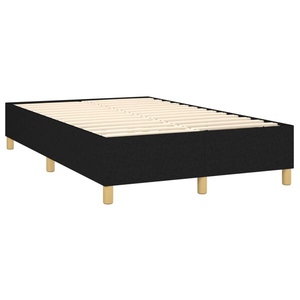 vidaXL Boxspring met matras stof zwart 120x200 cm