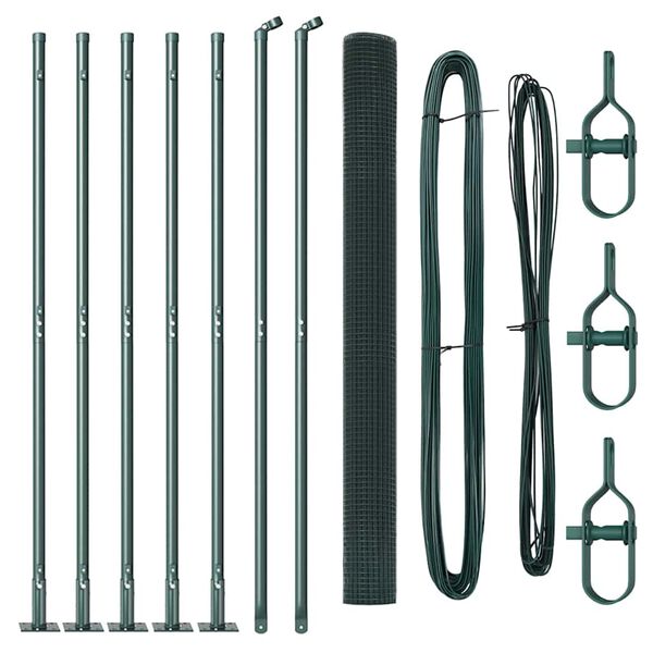 vidaXL Afrasteringspaal Groen 10 x 1,5 m (16 x 16 mm gaas)