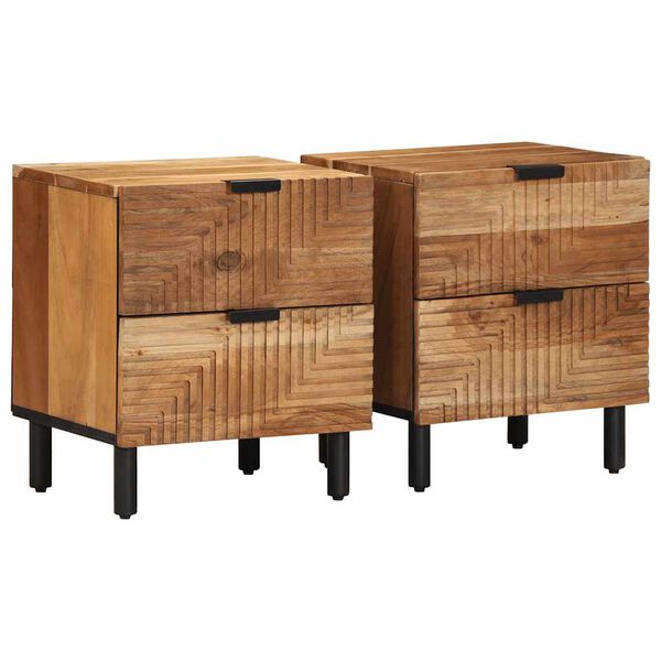 vidaXL Nachtkastjes 2 stuks 40x33x46 cm Massief hout Acacia