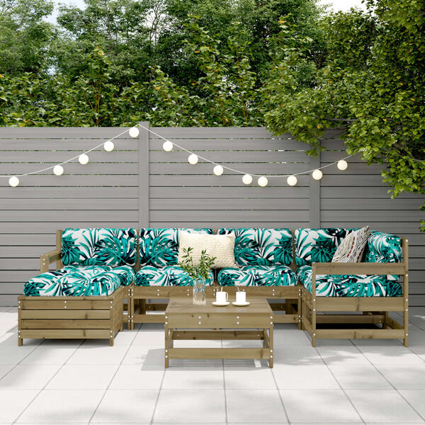 vidaXL 7-delige Loungeset ge&iuml;mpregneerd grenenhout