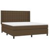 vidaXL Boxspring met matras en LED stof donkerbruin 160x200 cm