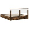 vidaXL Opslag bed met lade Gerookt eiken 200 x 200 cm Bewerkt hout