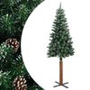 vidaXL Kerstboom met echt hout en sneeuw smal 180 cm groen