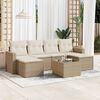 vidaXL 7-delige Loungeset met kussens poly rattan beige