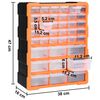 vidaXL Organiser met 39 lades 38x16x47 cm