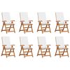 vidaXL Tuinstoel 8 pcs Bruin en wit 57 x 71.5 x 104 cm