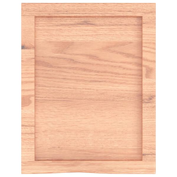 vidaXL Wastafelblad 40x50x(2-6) cm behandeld massief hout lichtbruin