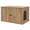 vidaXL Kattenhuis Artisanaal eiken 85 x 55 x 50,5 cm Bewerkt hout