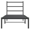 vidaXL Bedframe met hoofdbord metaal zwart 75x190 cm