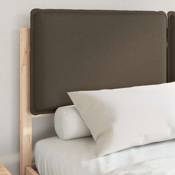 vidaXL Bedframe met Gevoerd Hoofdgedeelte Taupe 135 x 190 cm