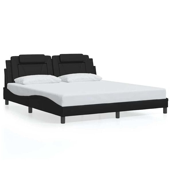 vidaXL Bedframe "Viana" zonder matras kunstleer zwart 180x200 cm