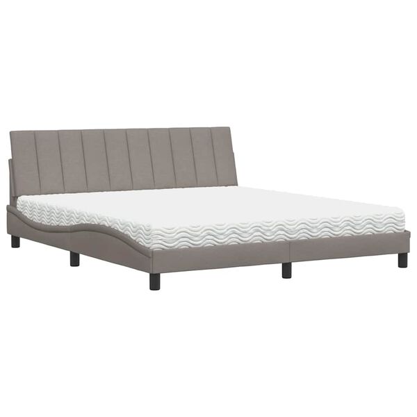 vidaXL Bed met matras "Hanko" stof taupe 180x200 cm
