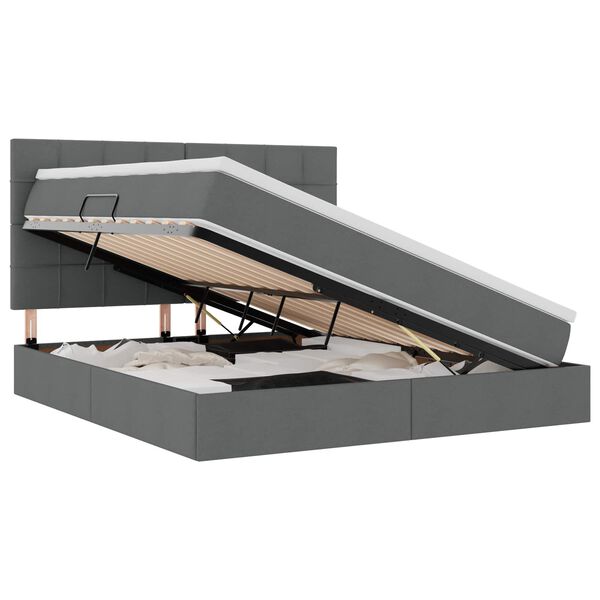 vidaXL Opslag bed met matras Donkergrijs 160 x 200 cm Polyester