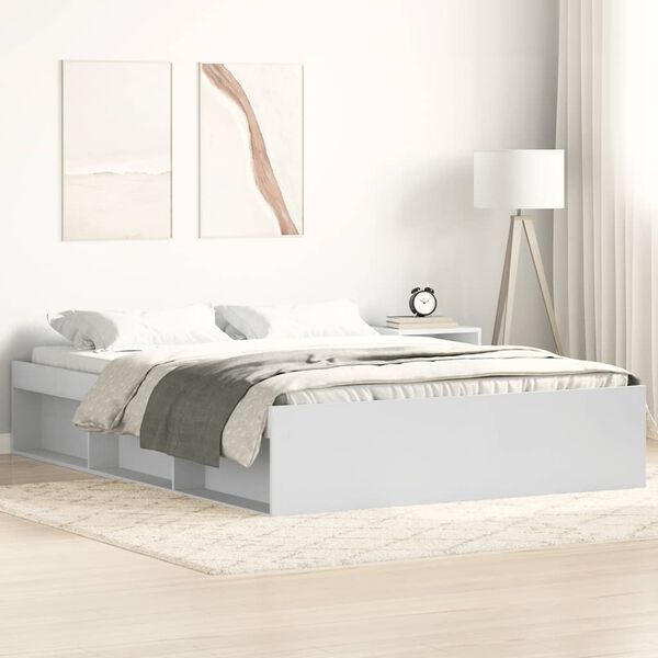 vidaXL Bedframe wit 135x190 cm Double