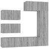 vidaXL 6-delige Tv-meubelset bewerkt hout grijs sonoma eikenkleurig