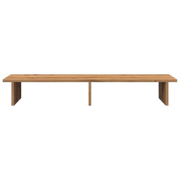 vidaXL Monitorstandaard 100x27x15 cm bewerkt hout artisanaal eiken
