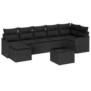 vidaXL Tuin Sofa Set Zwart poly rattan