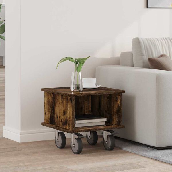 vidaXL TV-standaard Gerookt eiken 37 x 35 x 35 cm Bewerkt hout