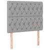 vidaXL Hoofdbord lichtgrijs 90x7x118/128 cm stof