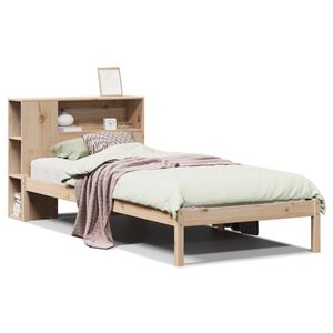 vidaXL Bed met boekenkast zonder matras massief grenenhout 100x200 cm