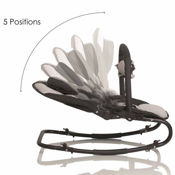 Little World Wipstoel Stardust zwart en grijs LWBO001-GYBK