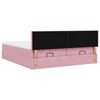 vidaXL Ottoman bed met matrassen en LED's 160x200cm fluweel roze