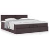 vidaXL Ottoman bed met matras 200x200 cm stof donkerbruin