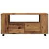 vidaXL Tv-meubel met wielen 102x34,5x43 cm bewerkt hout oud hout