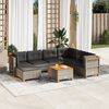 vidaXL 8-delige Loungeset met kussens poly rattan grijs