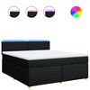 vidaXL Boxspring met matras stof zwart 180x200 cm