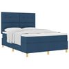 vidaXL Boxspringbed met matras met hoofdeinde Blauw 140 x 200 cm Stof