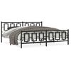 vidaXL Bedframe met hoofd- en voeteneinde metaal zwart 193x203 cm