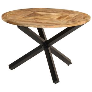 vidaXL Eettafel &Oslash;110x76 cm massief ruw mangohout