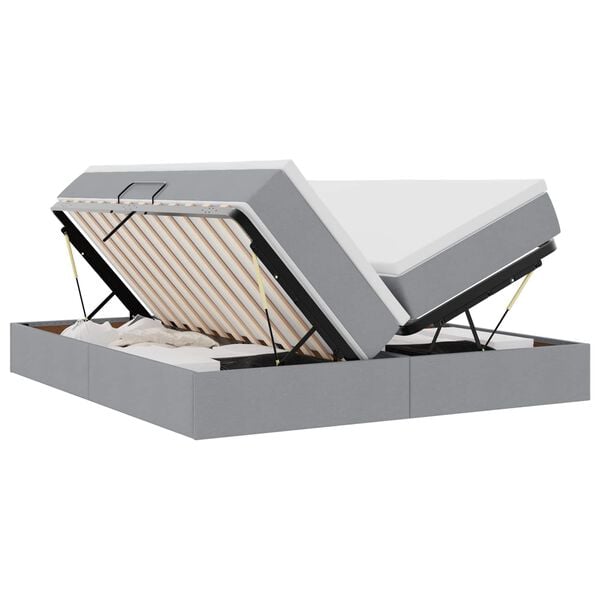 vidaXL Opbergbed met matras Lichtgrijs 180 x 200 cm Polyester