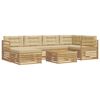 vidaXL Buiten bankenset 7 st Wit en Beige