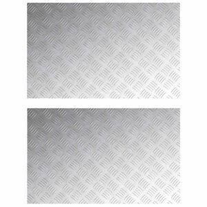 vidaXL Trap Tread Rechthoekig 2 pcs Zilver 80 x 50 cm Aluminium